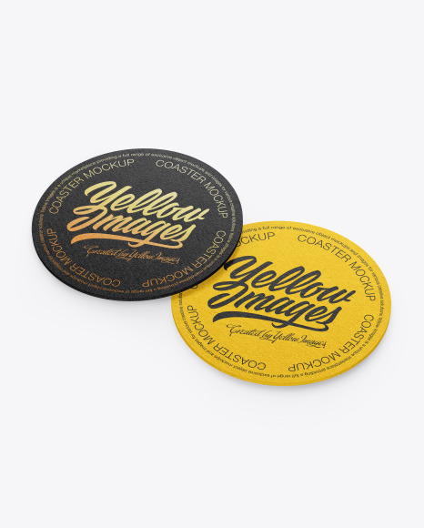 Kraft Beverage Coasters Mockup PSD #5