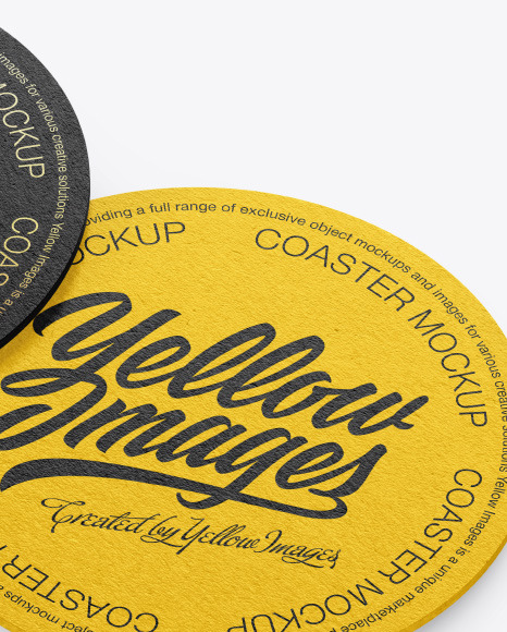 Kraft Beverage Coasters Mockup PSD #7