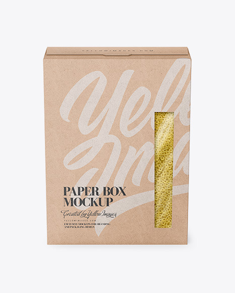 Download Kraft Box With Anellini Mockup Front View In Box Mockups On Yellow Images Object Mockups PSD Mockup Templates