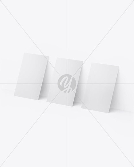 Three Paper Business Cards Mockup PSD #3