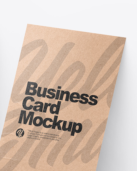 Three Kraft Business Cards Mockup PSD #1