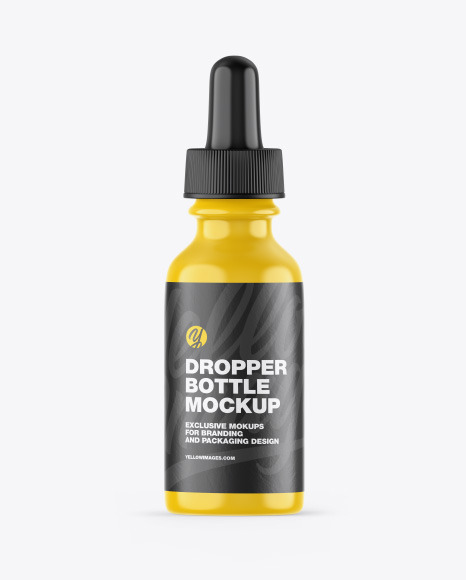 Glossy Dropper Bottle Mockup PSD #2