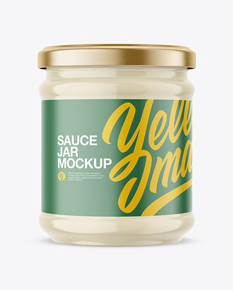 Download Clear Glass Mayonnaise Sauce Jar Mockup In Jar Mockups On Yellow Images Object Mockups PSD Mockup Templates