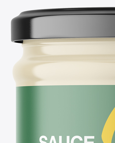 Download Clear Glass Mayonnaise Sauce Jar Mockup In Jar Mockups On Yellow Images Object Mockups PSD Mockup Templates