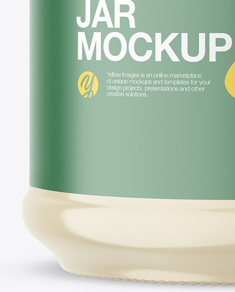 Download Clear Glass Mayonnaise Sauce Jar Mockup In Jar Mockups On Yellow Images Object Mockups PSD Mockup Templates