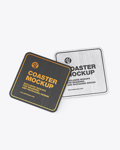 Wood Coasters Mockup PSD #3