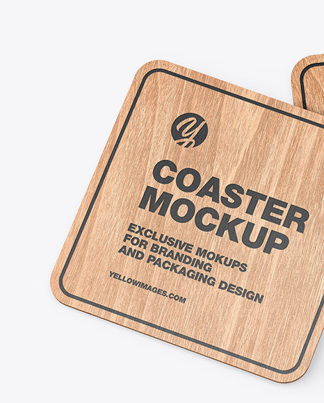 Download Wood Coasters Mockup In Stationery Mockups On Yellow Images Object Mockups PSD Mockup Templates