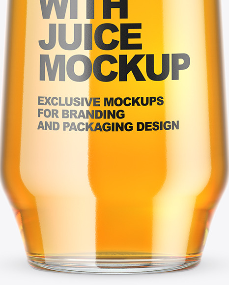 Clear Glass With Juice Mockup PSD #4