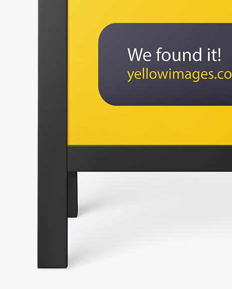 Glossy Street Stand Mockup In Outdoor Advertising Mockups On Yellow Images Object Mockups