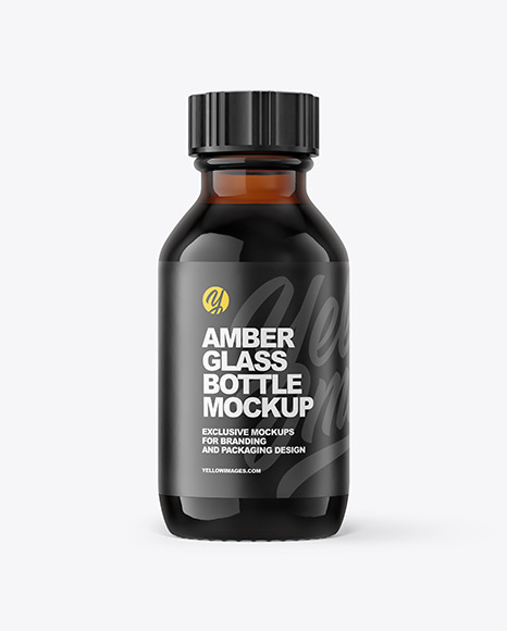 Download 50ml Amber Glass Bottle Mockup In Bottle Mockups On Yellow Images Object Mockups PSD Mockup Templates