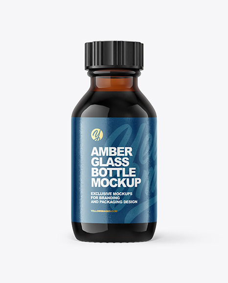 Download 50ml Amber Glass Bottle Mockup In Bottle Mockups On Yellow Images Object Mockups PSD Mockup Templates