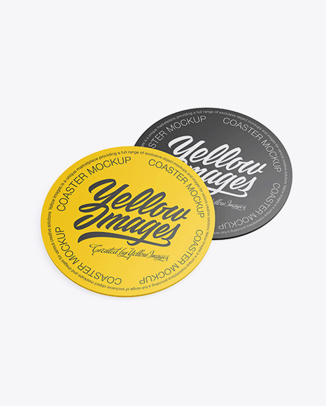 Paper Beverage Coasters Mockup PSD #2