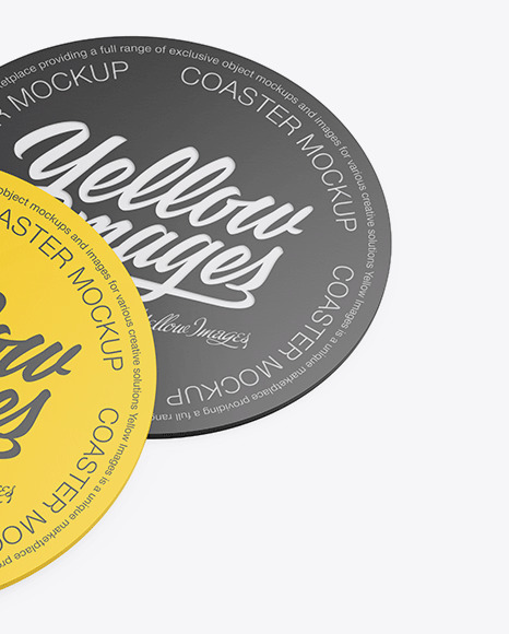 Paper Beverage Coasters Mockup PSD #4