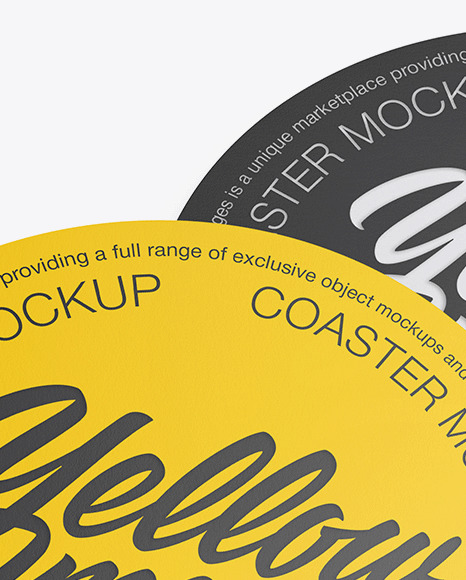 Paper Beverage Coasters Mockup PSD #5