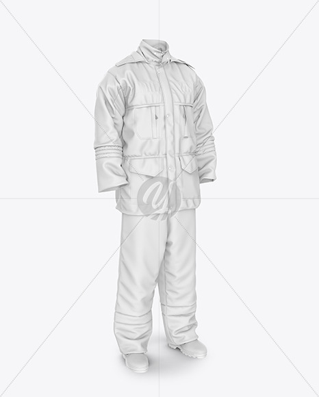 Download Winter Insulated Coveralls Mockup - Front Half Side View ...