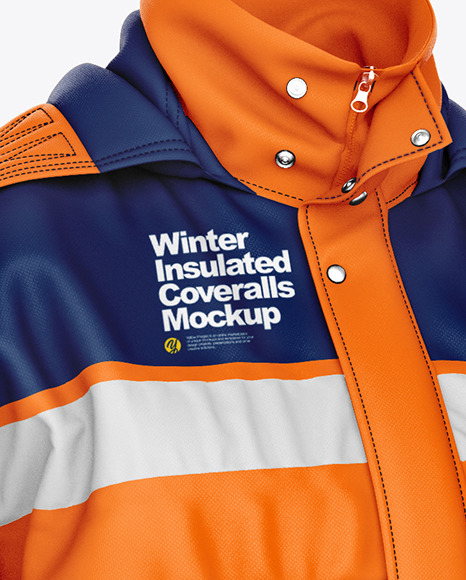 Download Winter Insulated Coveralls Mockup Front Half Side View In Apparel Mockups On Yellow Images Object Mockups