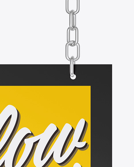 Sign w Chain Mockup PSD #1