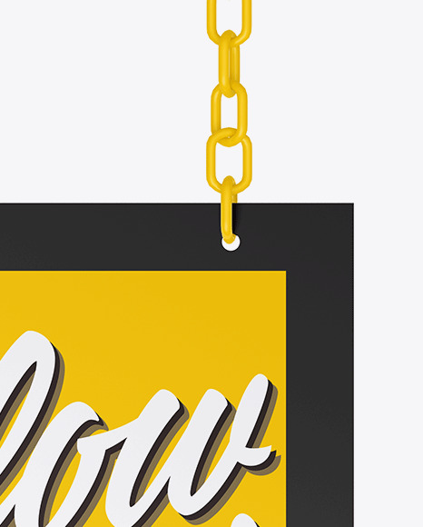 Sign w Chain Mockup PSD #6