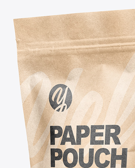 Kraft Paper Stand Up Pouch Mockup In Pouch Mockups On Yellow Images Object Mockups