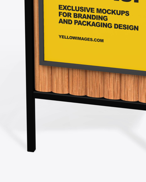 Advertising Rubbish Bin with Poster Mockup   Top Half Side View PSD #4