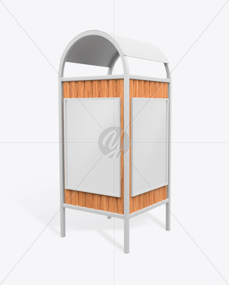 Advertising Rubbish Bin Mockup Perspective View In Outdoor Advertising Mockups On Yellow Images Object Mockups