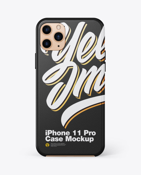 IPhone 11 Pro Leather Case Mockup PSD #2