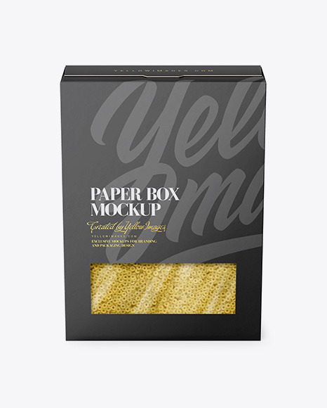 Download Paper Box With Anellini Mockup Front View In Box Mockups On Yellow Images Object Mockups PSD Mockup Templates