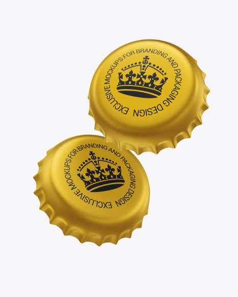 Download Matte Metallic Bottle Caps Mockup In Bottle Mockups On Yellow Images Object Mockups