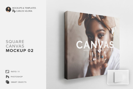 Square Canvas Ratio 1x1 Mockup 05 In Indoor Advertising Mockups On Yellow Images Creative Store