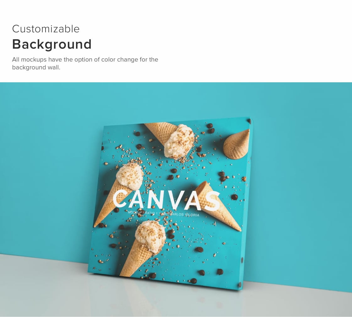 Download Square Canvas Ratio 1x1 Mockup 03 in Indoor Advertising Mockups on Yellow Images Creative Store