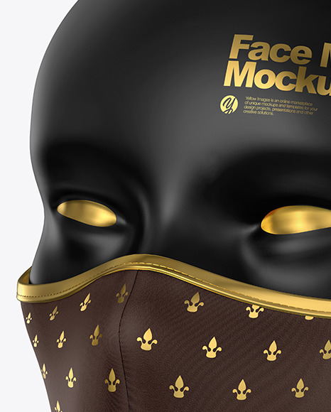 Face Mask Mockup in Apparel Mockups on Yellow Images ...