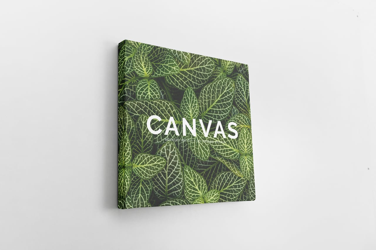 Square Canvas Ratio 1x1 Mockup 04 In Indoor Advertising Mockups On Yellow Images Creative Store