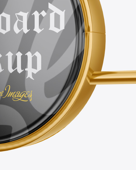 Glossy Metallic Round Signboard Mockup PSD #1