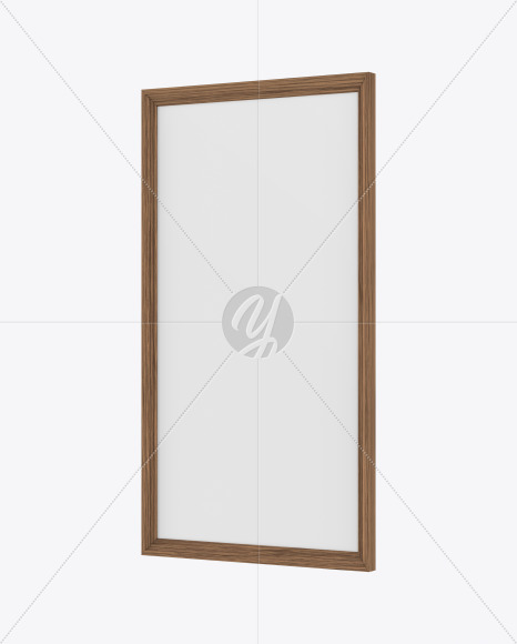 Wooden Frame Mockup Right Side View In Indoor Advertising Mockups On Yellow Images Object Mockups