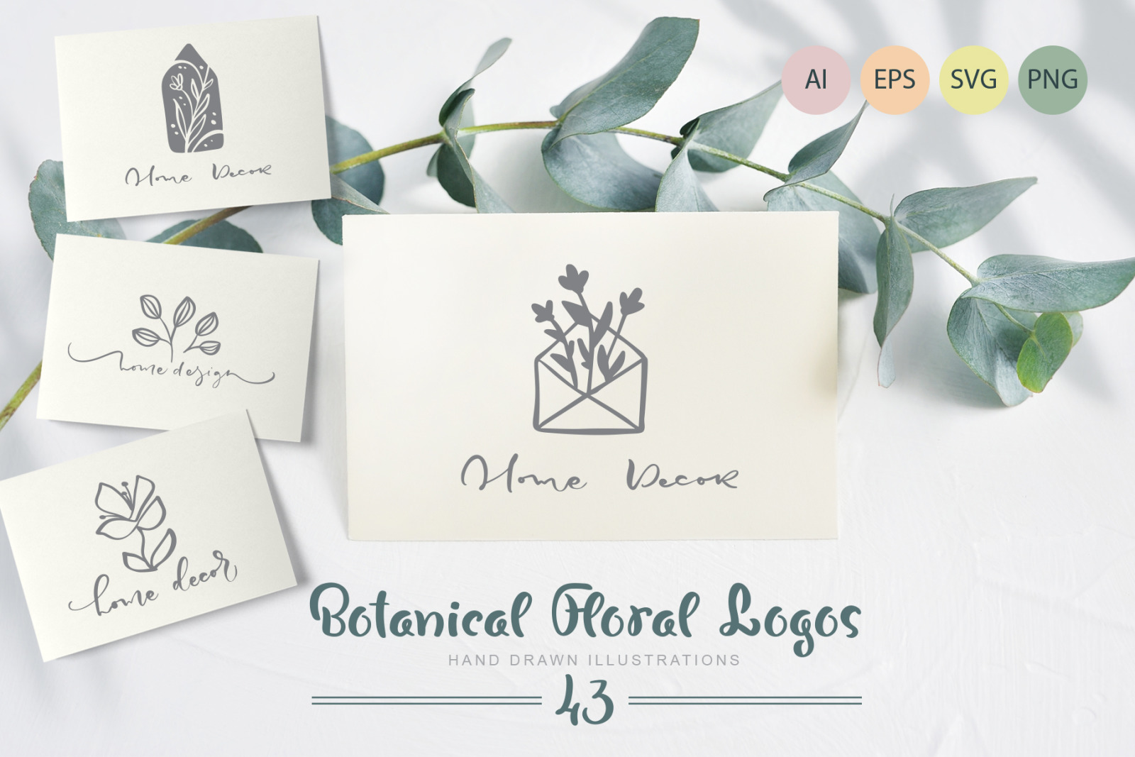 Download Botanical Floral Logos Svg In Logo Templates On Yellow Images Creative Store