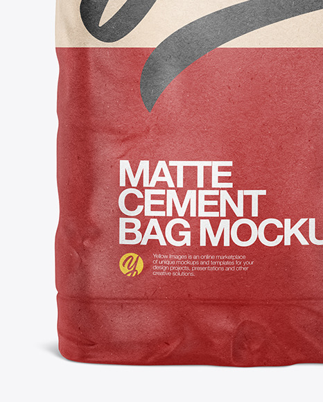 Kraft Cement Bag Mockup in Bag & Sack Mockups on Yellow Images Object Mockups