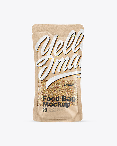 Kraft Food Bag With Grain Oats Mockup PSD #2
