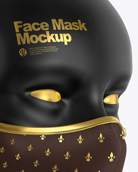 Face Mask Mockup In Apparel Mockups On Yellow Images Object Mockups