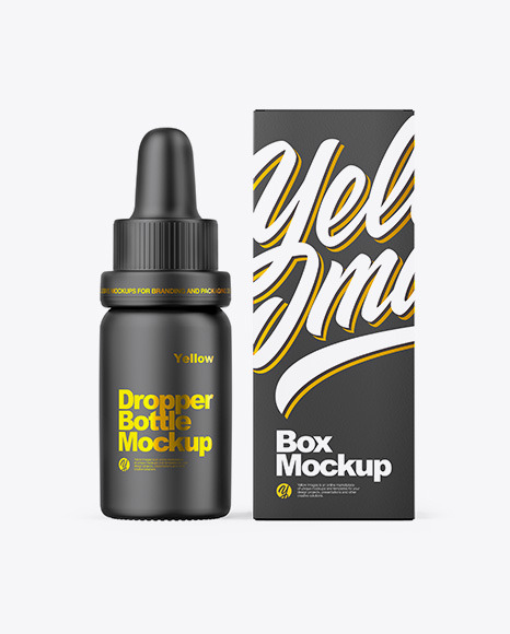 Matte Dropper Bottle W  Paper Box Mockup PSD #2