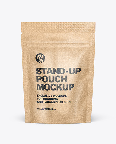 Download Kraft Paper Stand Up Pouch Mockup Yellow Author Yellowimages Mockups