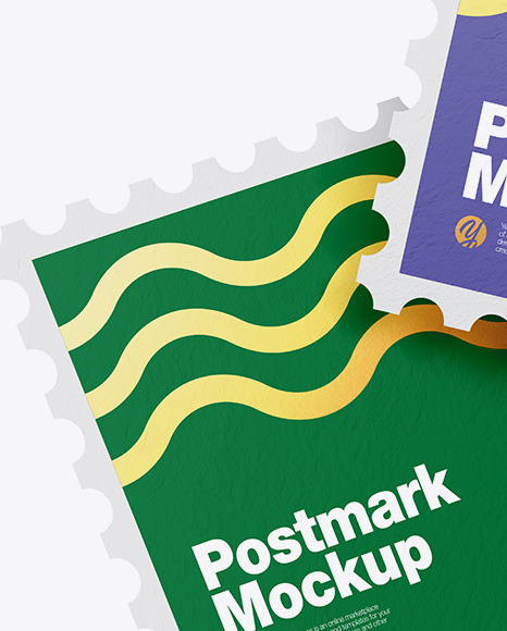 Textured Square Postmarks Mockup