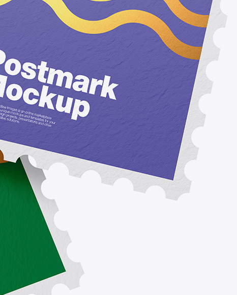 Textured Square Postmarks Mockup