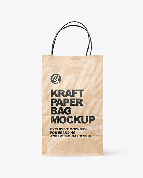 Kraft Paper Bag Mockup In Bag Sack Mockups On Yellow Images Object Mockups