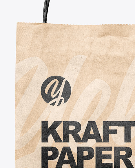 Kraft Paper Bag Mockup In Bag Sack Mockups On Yellow Images Object Mockups