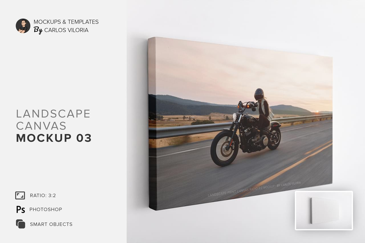 Landscape Canvas Ratio 3x2 Mockup 03 In Indoor Advertising Mockups On Yellow Images Creative Store