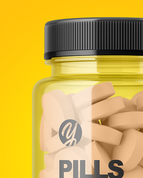 Clear Pills Bottle Mockup PSD #1