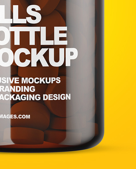 Amber Pills Bottle Mockup PSD #6