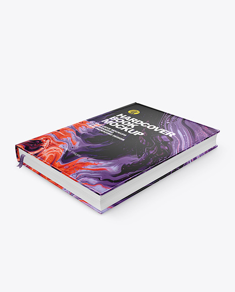 Hardcover Book w/ Glossy Cover Mockup