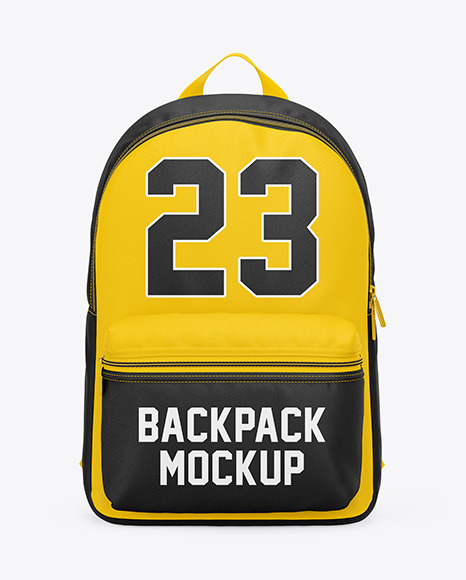 Download Backpack Mockup Front View In Apparel Mockups On Yellow Images Object Mockups PSD Mockup Templates