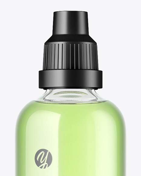 Clear Glass Bottle Mockup PSD #3